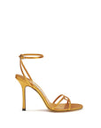 Jimmy Choo Orange Silk Stiletto Heel Sandals
