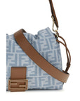 Fendi Blue Cotton Shoulder Bag