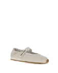Miu Miu White Calf Leather Bos Taurus Ballet Flats