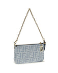 Fendi Blue Cotton Clutch Bag