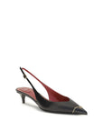 Valentino Garavani Black Calf Leather Bos Taurus Mid Heel Pumps