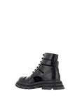 Alexander McQueen Black Calf Leather Bos Taurus Lace-Up Boots