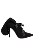 Dolce & Gabbana Black Stiletto Heels Mid Calf Boots Shoes