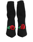 Dolce & Gabbana Black Stiletto Heels Mid Calf Boots Shoes