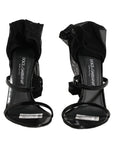 Dolce & Gabbana Stiletto Sandals Socks Knee High Boots Black