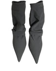 Dolce & Gabbana Gray Stretch Socks Heels Ankle Boots Shoes