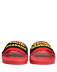 Dolce & Gabbana Red Neoprene Slides Flats Beachwear Shoes