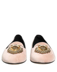 Dolce & Gabbana Pink Velvet Devotion Loafers Flats Shoes