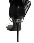 Dolce & Gabbana Black Stiletto Sandals Socks High Boots Shoes