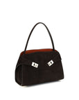 Ferragamo Brown Calf Leather Bos Taurus Shoulder Bag