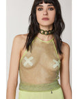 Patrizia Pepe Yellow Polyester Tank Tops