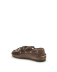 Miu Miu Brown Calf Leather Bos Taurus Slip-On Loafers