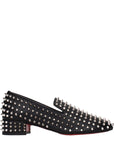 Christian Louboutin Black Leather Slip-On Loafers