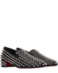 Christian Louboutin Black Leather Slip-On Loafers