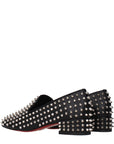 Christian Louboutin Black Leather Slip-On Loafers