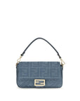 Fendi Blue Raffia Shoulder Bag