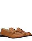 Miu Miu Brown Leather Slip-On Loafers