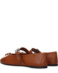 Miu Miu Brown Leather Ballet Flats