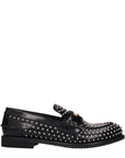 Miu Miu Black Leather Slip-On Loafers