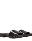 Miu Miu Black Leather Slippers