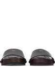 Miu Miu Black Leather Slippers