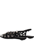 The Attico Black Leather Ballet Flats