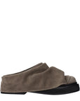 The Attico Gray Leather Slippers