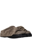 The Attico Gray Leather Slippers