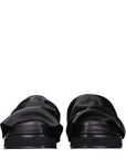 The Attico Black Leather Slippers