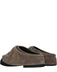 The Attico Gray Leather Slippers