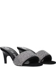 The Attico Black Fabric Stiletto Heel Sandals