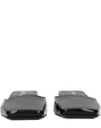Prada Black Leather Flat Sandals