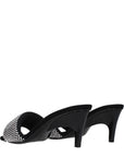 The Attico Black Fabric Stiletto Heel Sandals