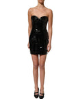 Dolce & Gabbana Black Patent Leather Corset Style Mini Dress
