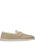 Prada Beige Leather Slip-On Loafers