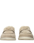 Prada Beige Leather Slip-On Loafers