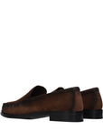Prada Brown Leather Slip-On Loafers