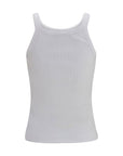 Fendi White Cotton Sleeveles T-Shirt