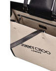 Jimmy Choo Beige Canvas Tote Bag