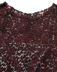 Dolce & Gabbana Multicolor Floral Lace Taffeta Pleated Midi Dress