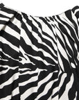 Dolce & Gabbana Black White Zebra Ruched Silk Mini Dress