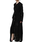 Dolce & Gabbana Black Embellished Guipure Lace Coat Jacket