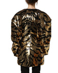 Dolce & Gabbana Black Gold Sequin Tiger Stripe Blazer Jacket