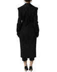 Dolce & Gabbana Black Nylon Double Breasted Coat Jacket