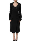 Dolce & Gabbana Black Nylon Double Breasted Coat Jacket