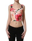 Dolce & Gabbana Multicolor Floral Cropped Bustier Tank Top