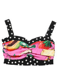 Dolce & Gabbana Multicolor Silk Cropped Bustier Corset Top