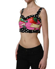 Dolce & Gabbana Multicolor Silk Cropped Bustier Corset Top