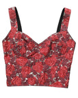 Dolce & Gabbana Multicolor Floral Cropped Bustier Tank Top