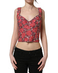 Dolce & Gabbana Multicolor Floral Cropped Bustier Tank Top